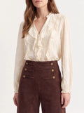 Blusa beige con volantes - La Flamencona Accesorios