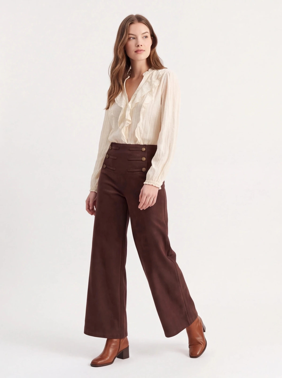 Blusa beige con volantes - La Flamencona Accesorios