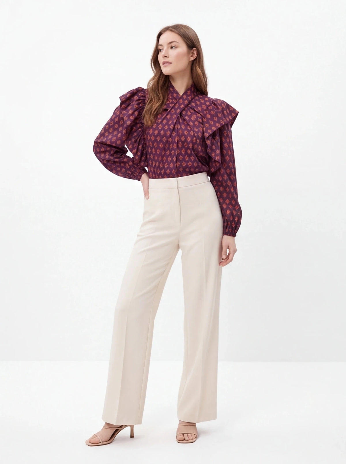 Blusa estampada con volantes - La Flamencona Accesorios