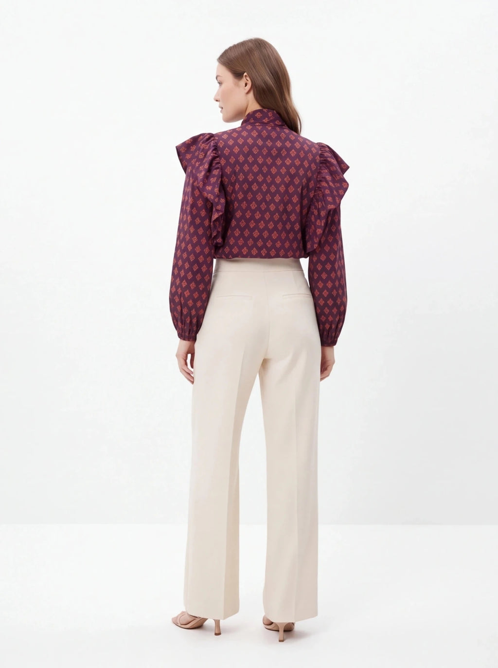 Blusa estampada con volantes - La Flamencona Accesorios