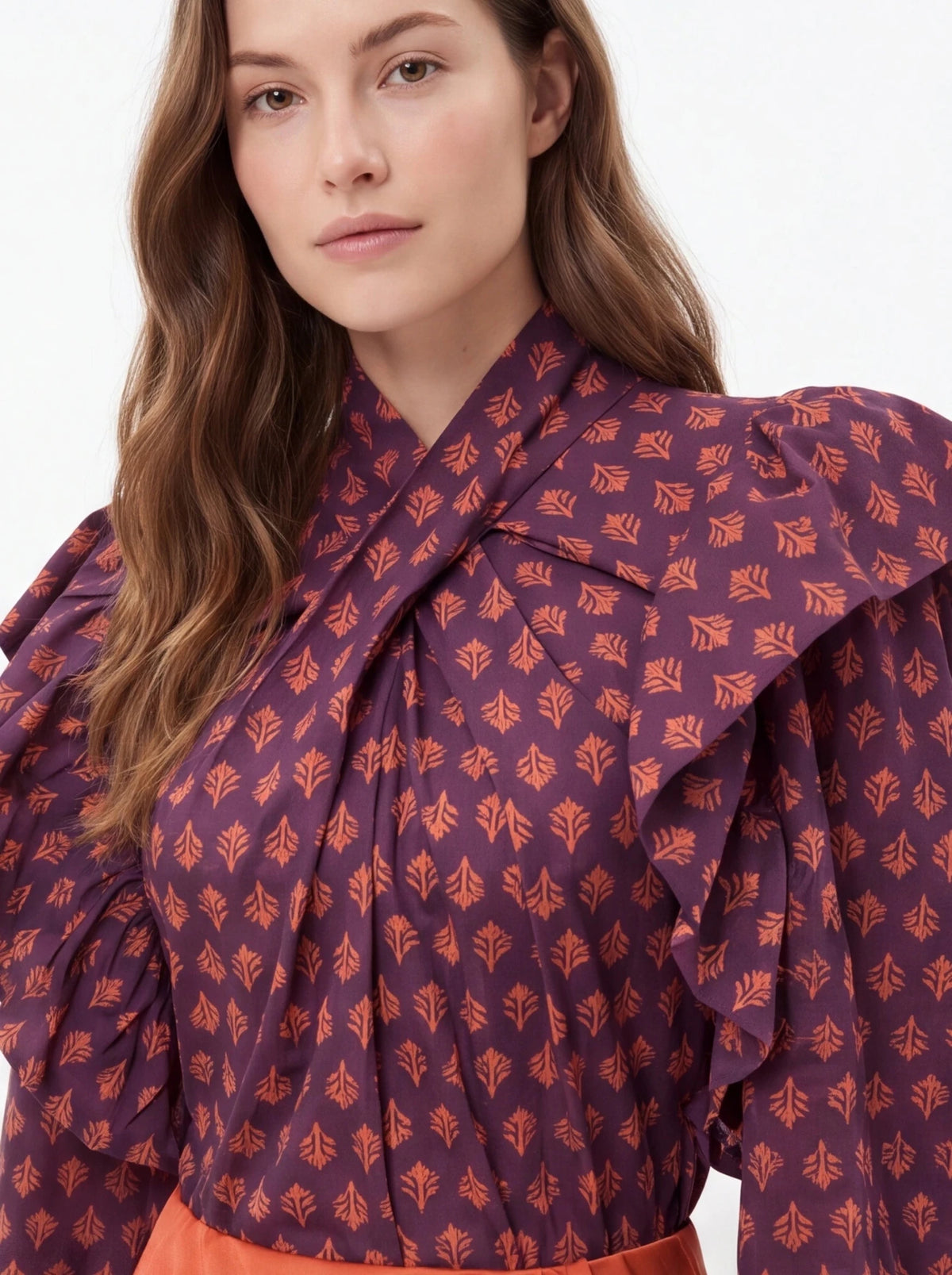 Blusa estampada con volantes - La Flamencona Accesorios