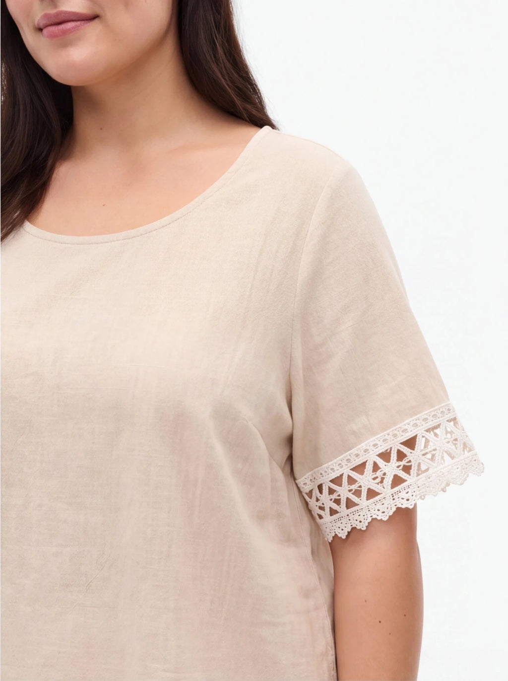 Blusa larga talla grande de manga corta - La Flamencona Accesorios