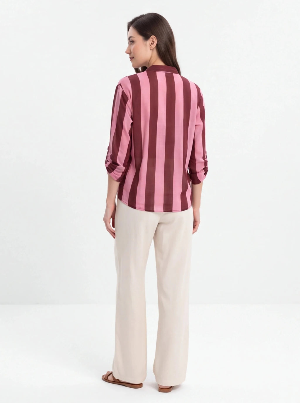Blusa rayas Burdeos/rosa - La Flamencona Accesorios