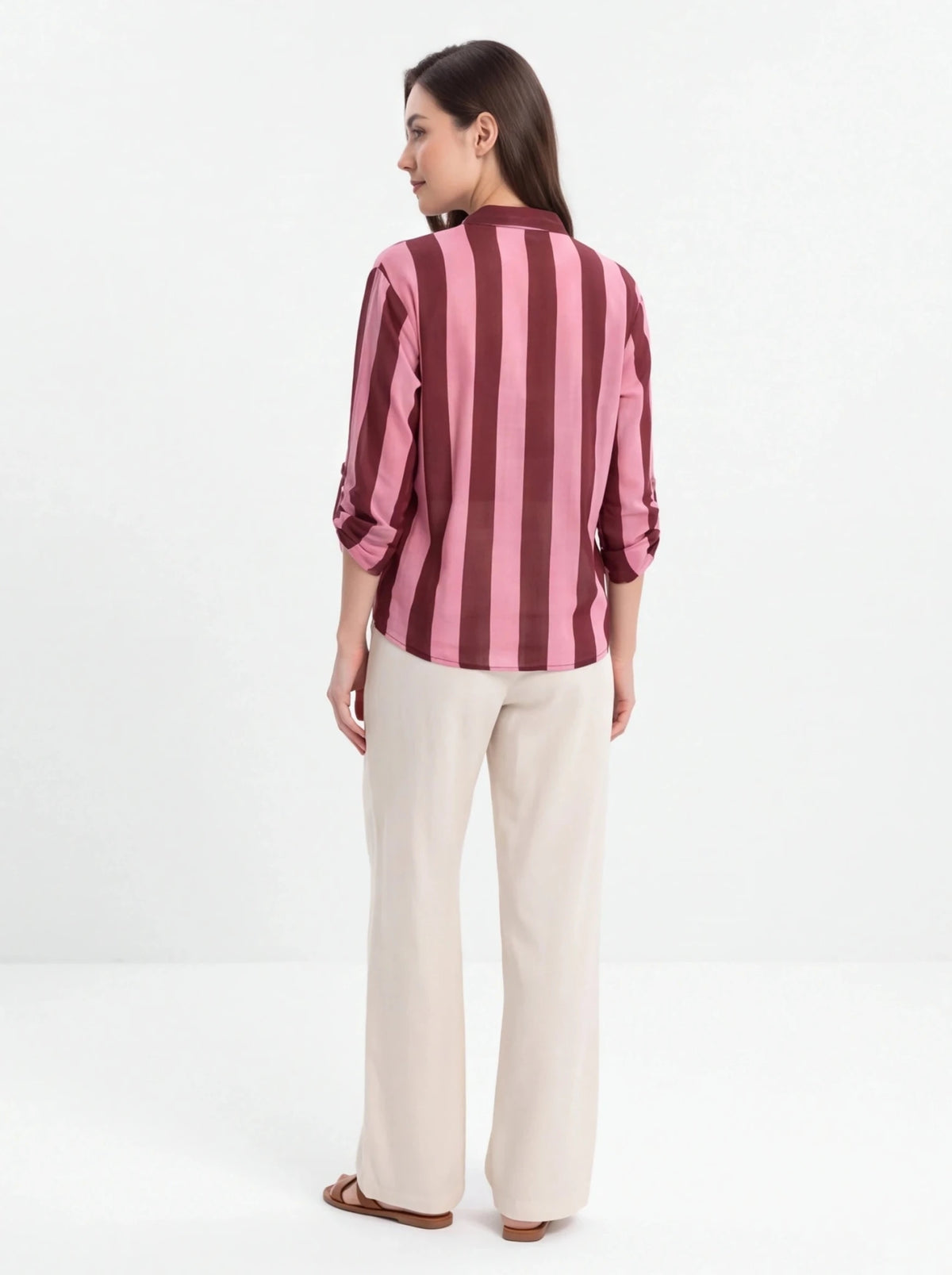 Blusa rayas Burdeos/rosa - La Flamencona Accesorios