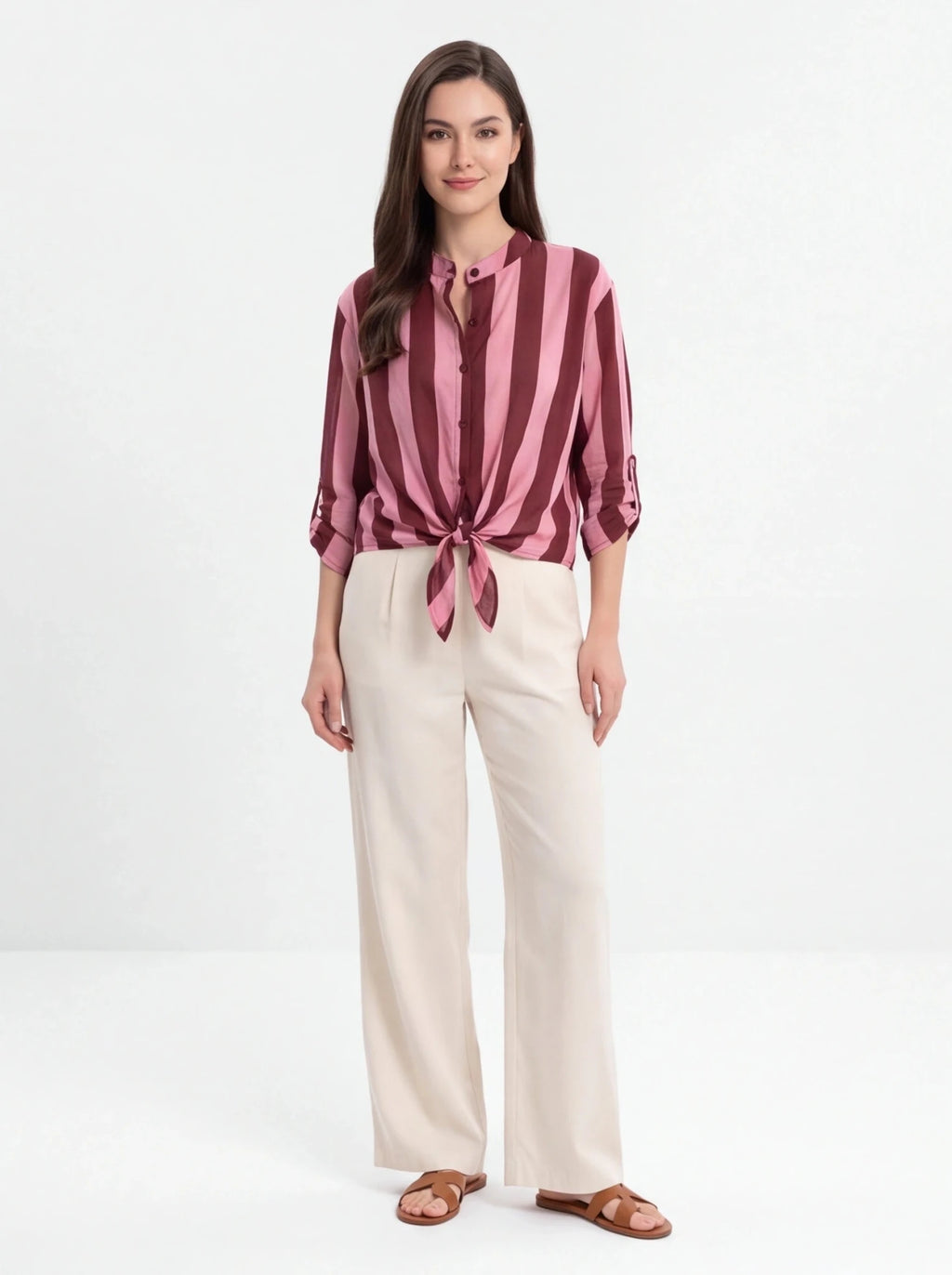Blusa rayas Burdeos/rosa - La Flamencona Accesorios