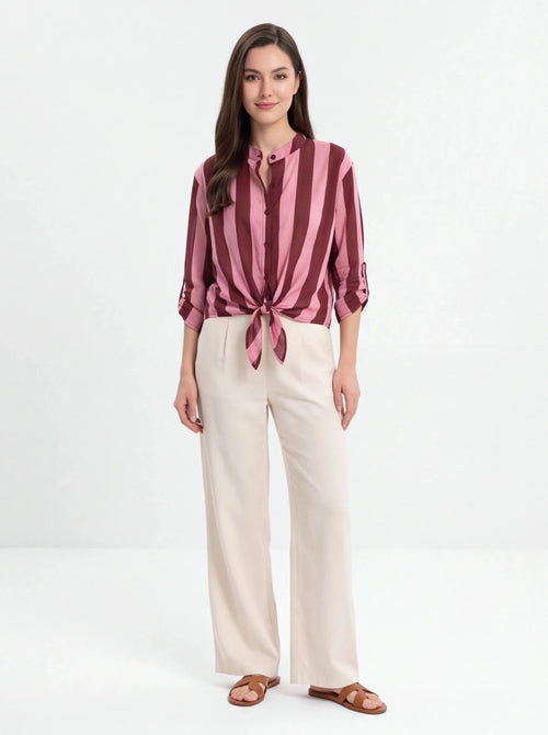Blusa rayas Burdeos/rosa - La Flamencona Accesorios