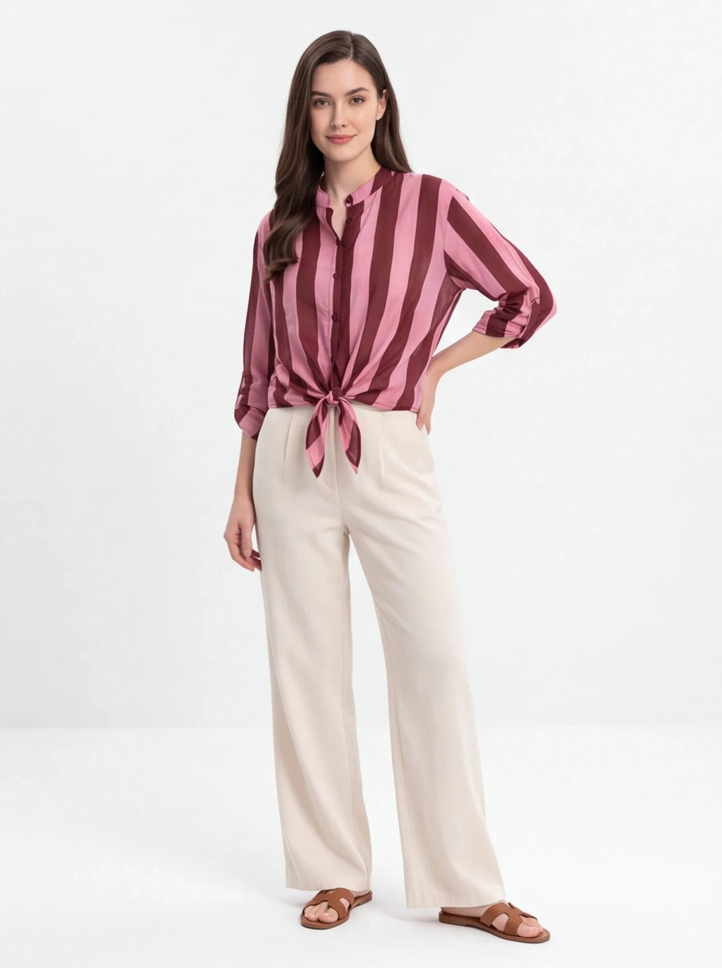 Blusa rayas Burdeos/rosa - La Flamencona Accesorios