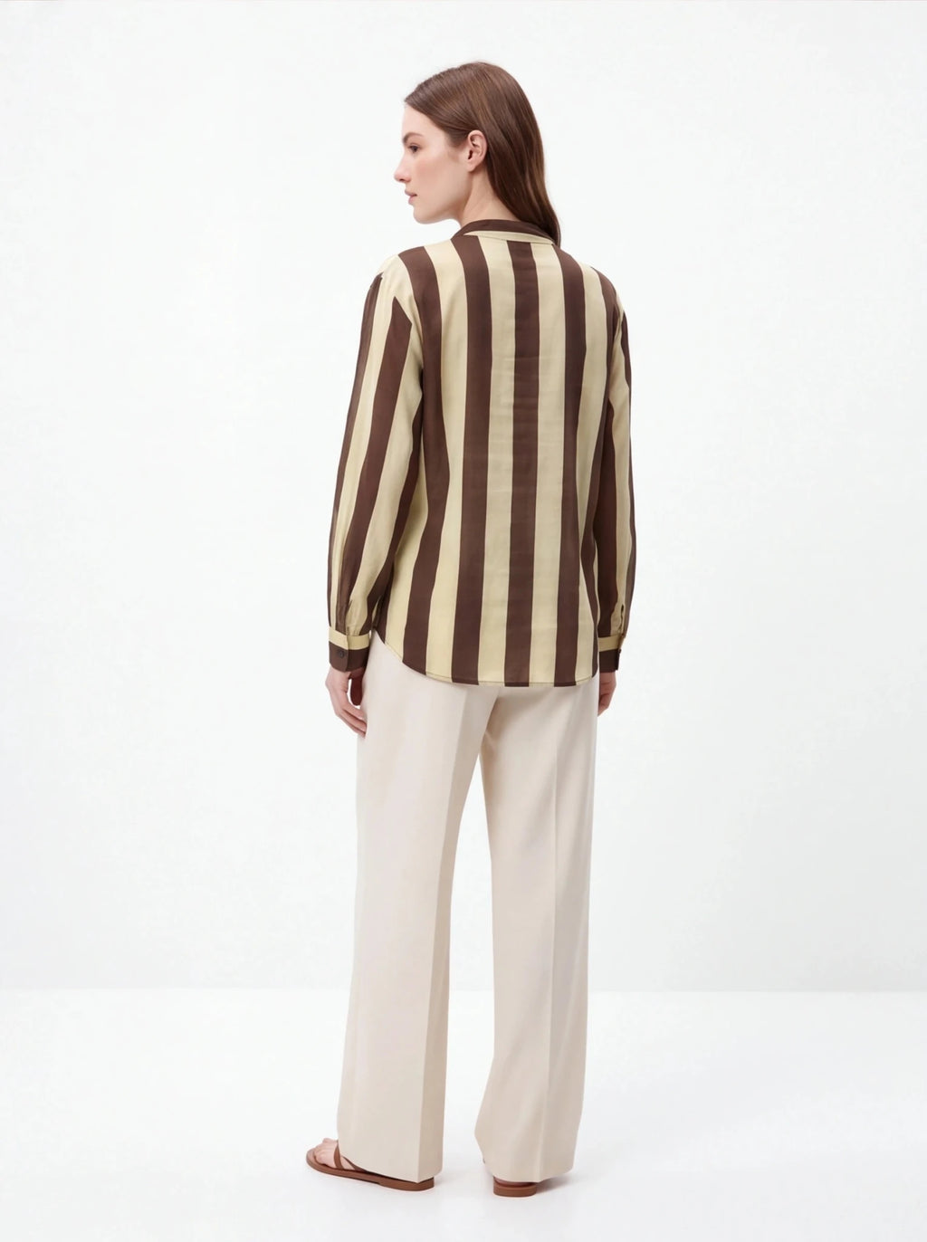 Blusa Rayas Marrón y amarilla - La Flamencona Accesorios