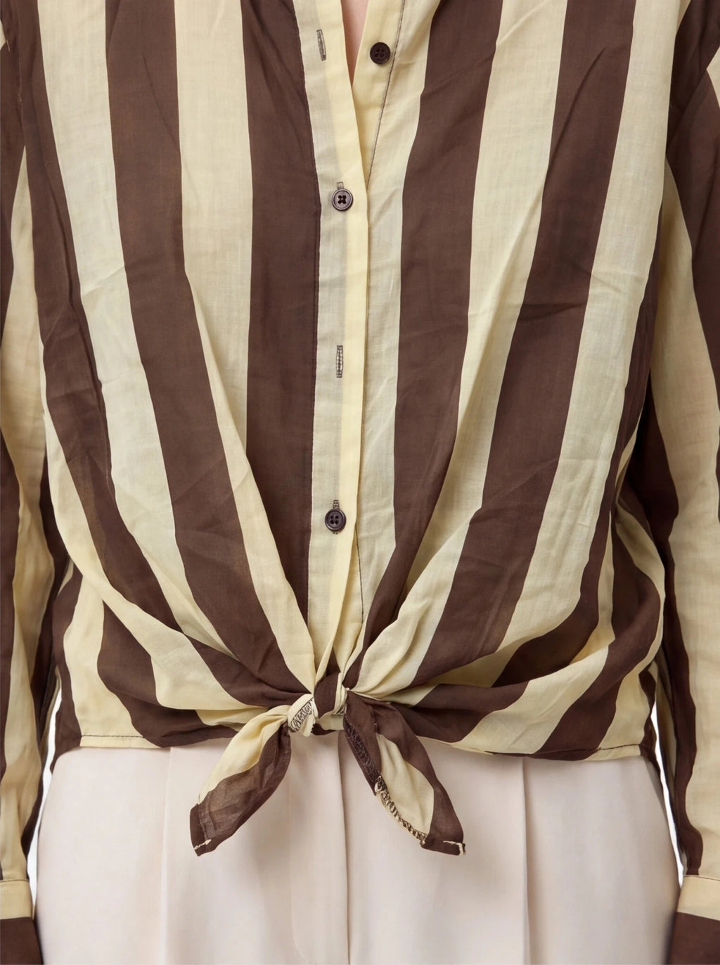 Blusa Rayas Marrón y amarilla - La Flamencona Accesorios