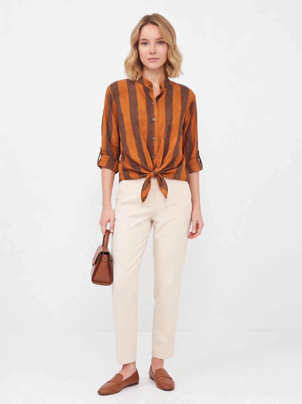 Blusa rayas marrón/chocolate - La Flamencona Accesorios