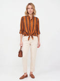 Blusa rayas marrón/chocolate - La Flamencona Accesorios