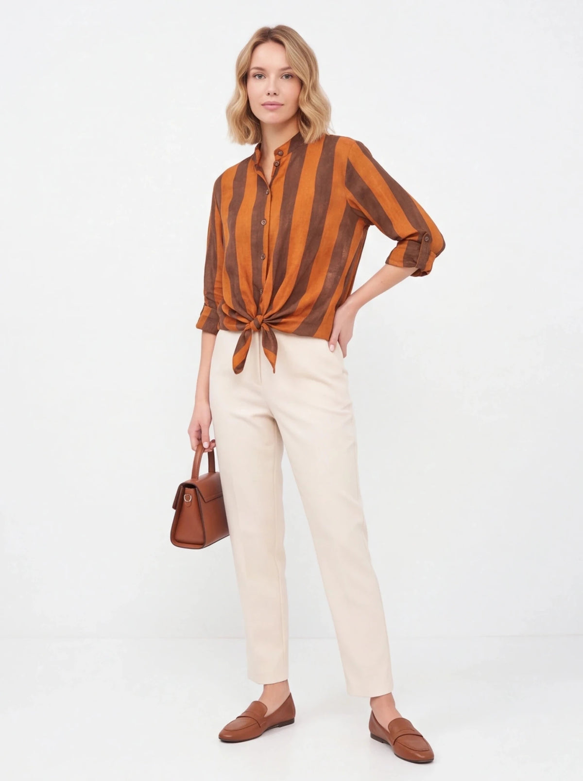 Blusa rayas marrón/chocolate - La Flamencona Accesorios