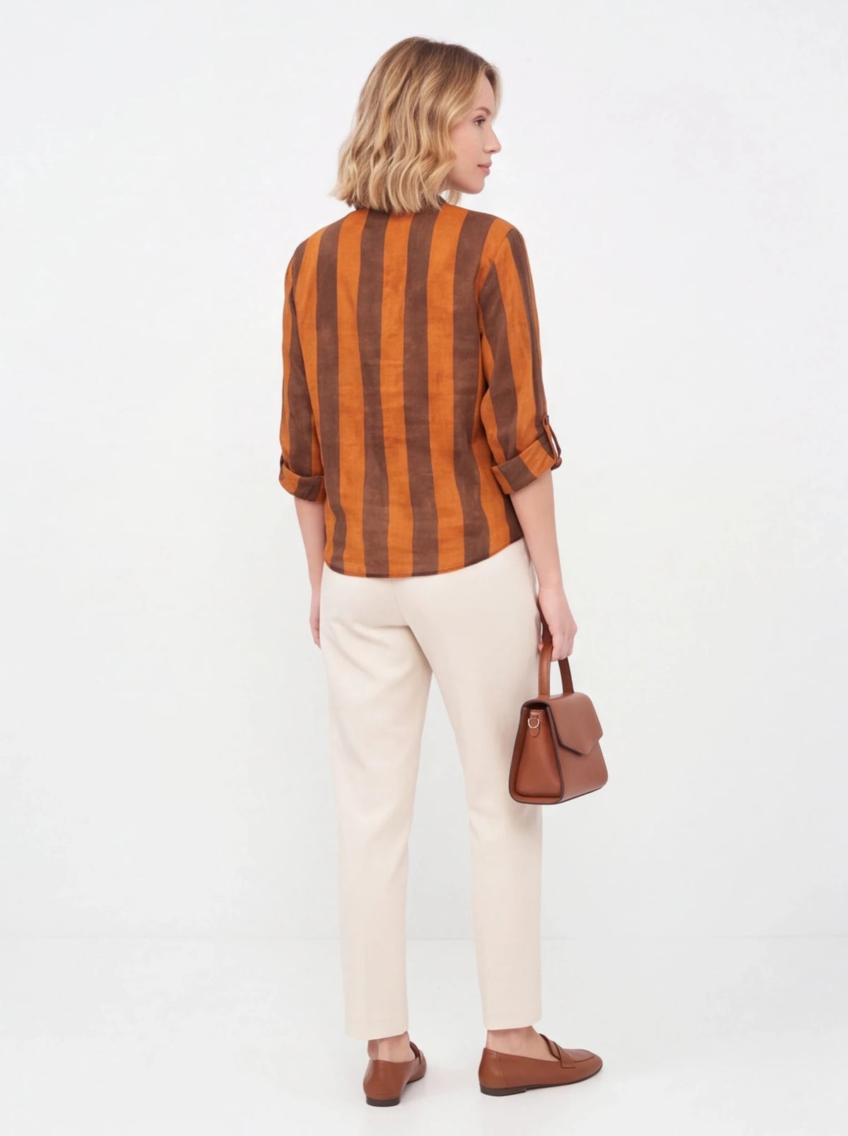 Blusa rayas marrón/chocolate - La Flamencona Accesorios