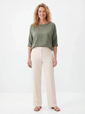 Blusa satinada verde caqui - La Flamencona Accesorios