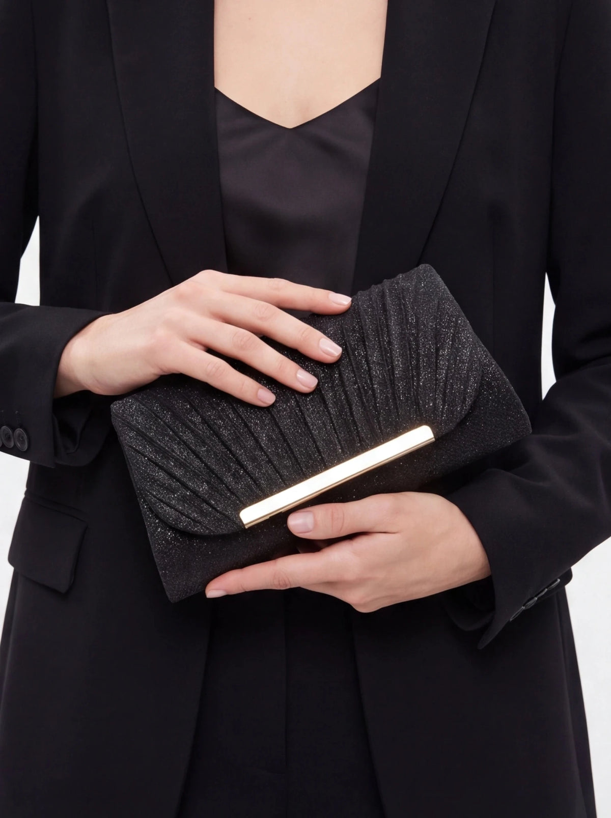 Bolso de Evento con Brillo Negro - La Flamencona Accesorios