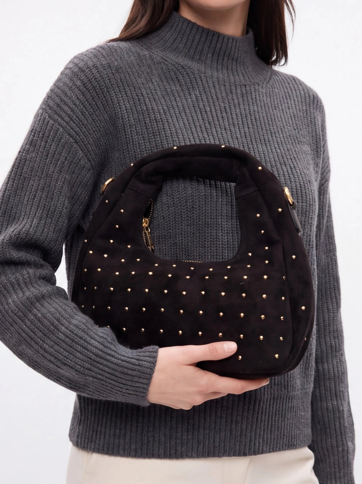Bolso de Terciopelo con Tachuelas - La Flamencona Accesorios