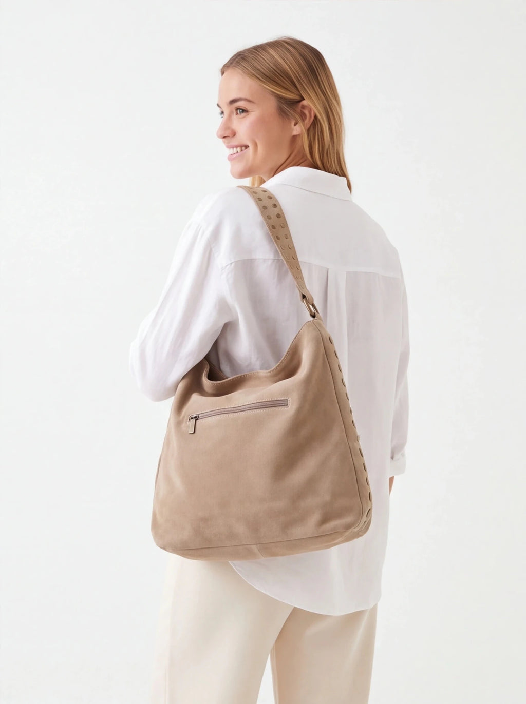 Bolso piel Beige - La Flamencona Accesorios