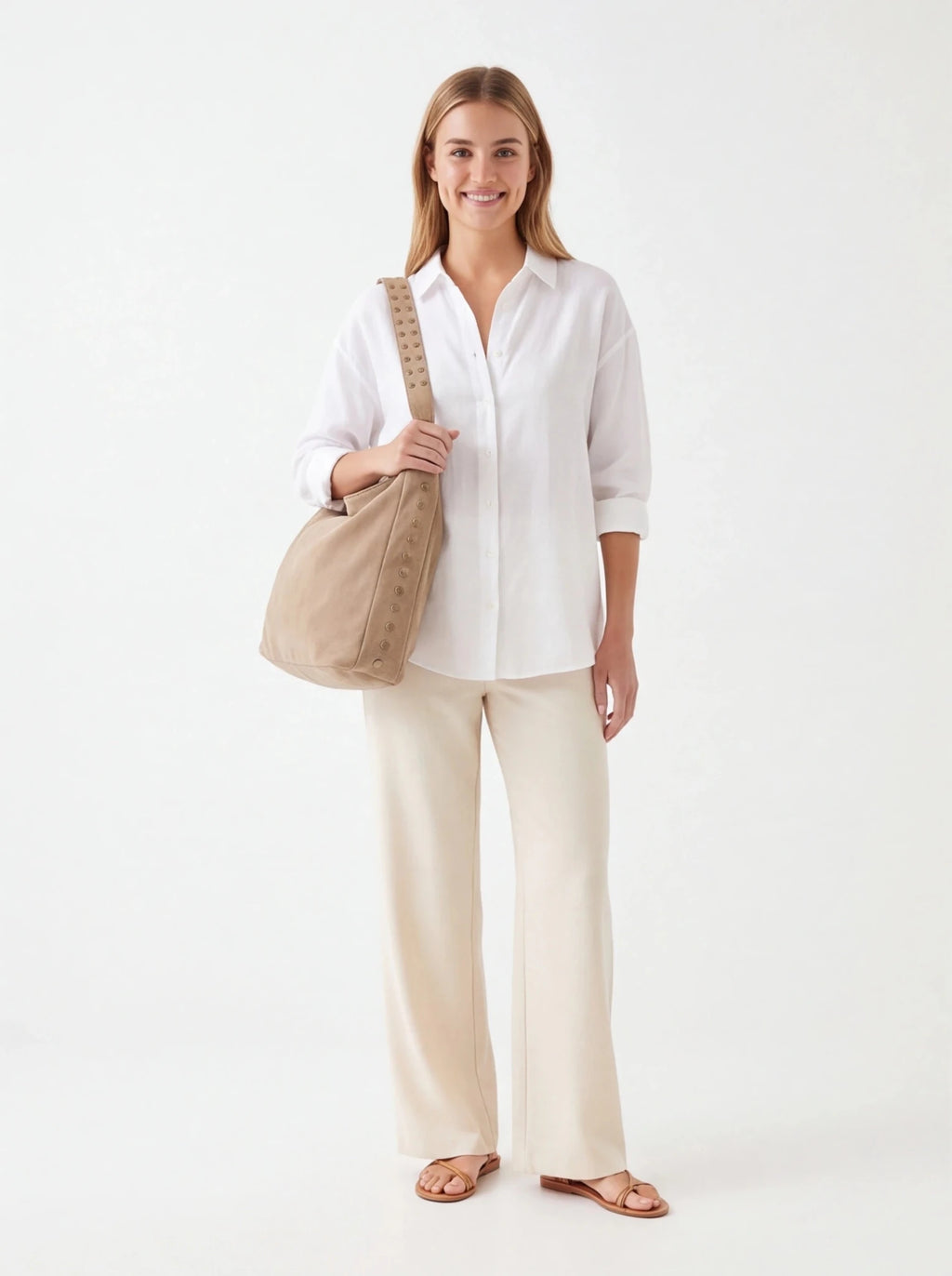 Bolso piel Beige - La Flamencona Accesorios