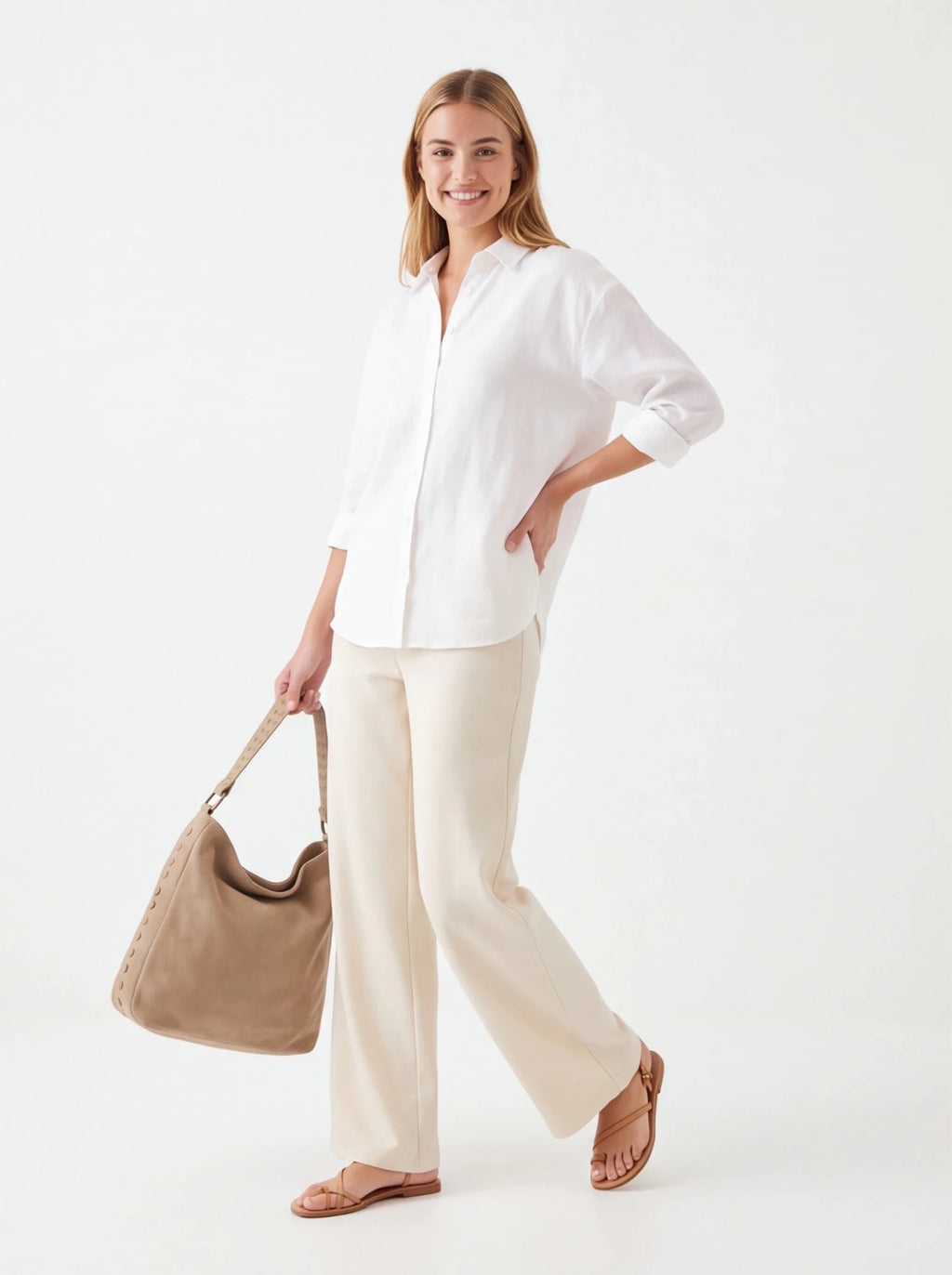 Bolso piel Beige - La Flamencona Accesorios