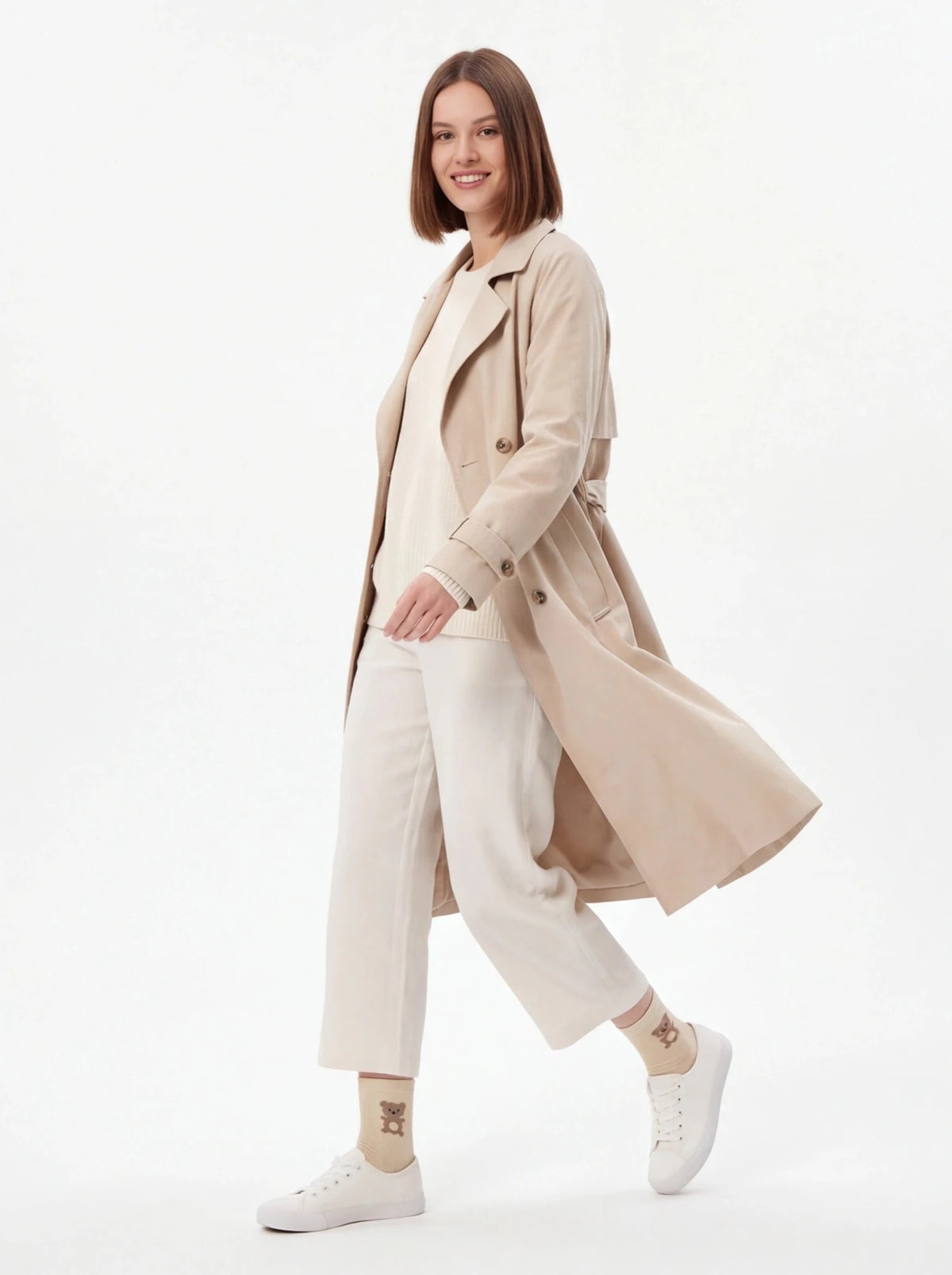 Calcetín mujer talla 35-50 | Diseño Oso Beige - La Flamencona Accesorios