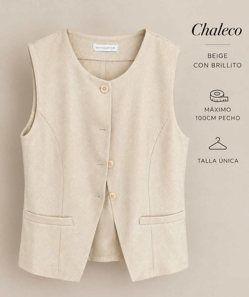 Chaleco beige sin mangas - La Flamencona Accesorios