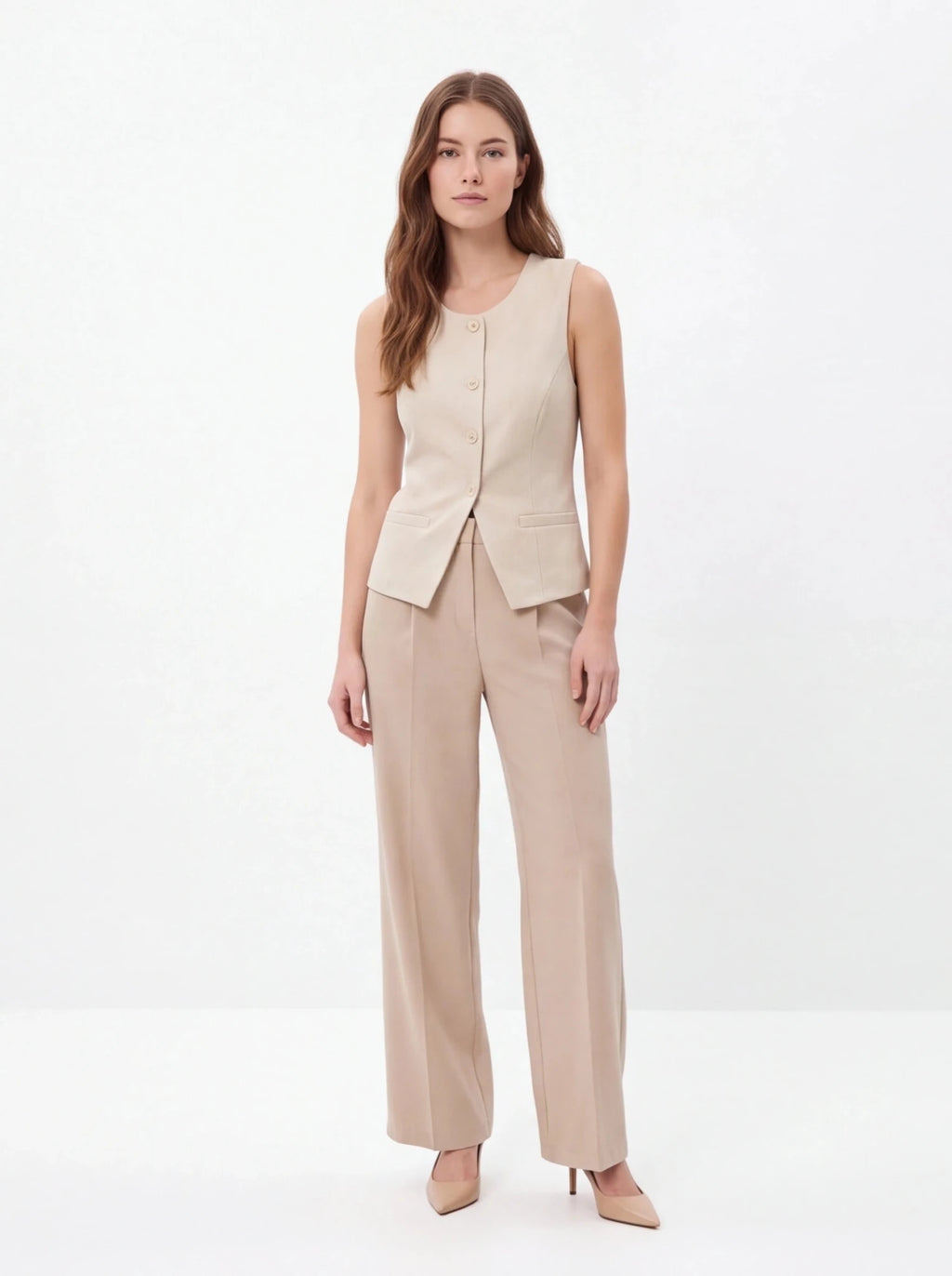 Chaleco beige sin mangas - La Flamencona Accesorios