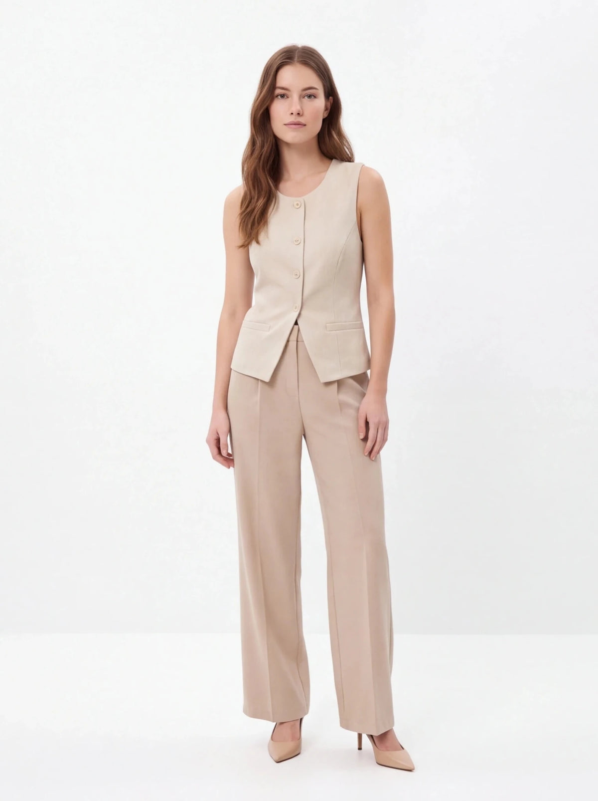 Chaleco beige sin mangas - La Flamencona Accesorios