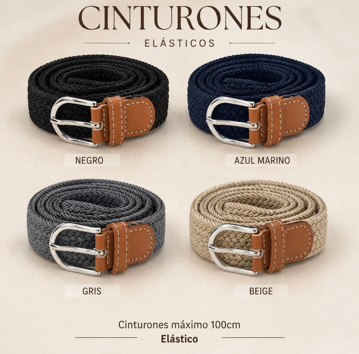 Cinturones elásticos mujer hasta 100 cm - La Flamencona Accesorios