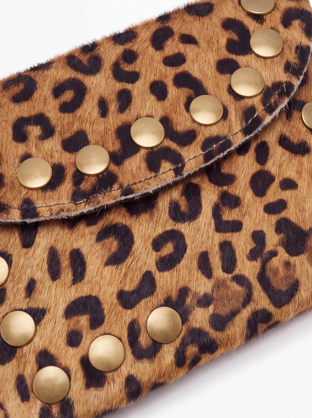 Clutch de Pelo con Estampado Leopardo - La Flamencona Accesorios