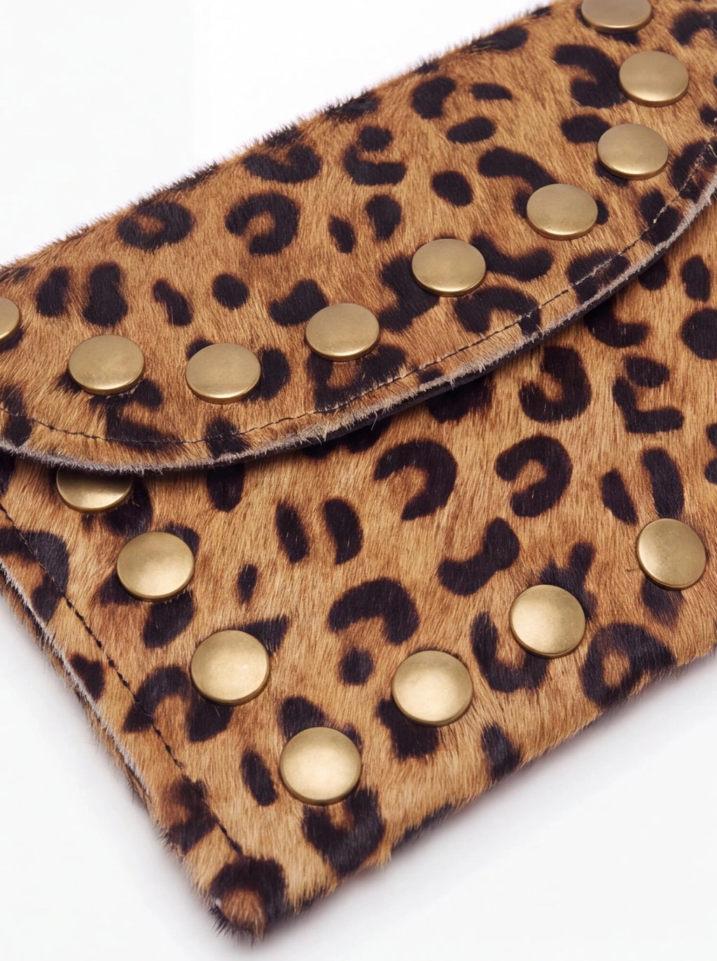 Clutch de Pelo con Estampado Leopardo - La Flamencona Accesorios
