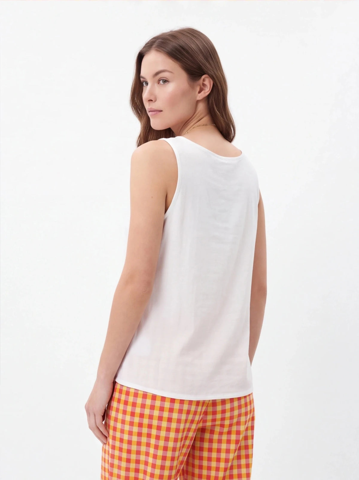 Conjunto blusa y pantalón vichy, talla única blanca - La Flamencona Accesorios