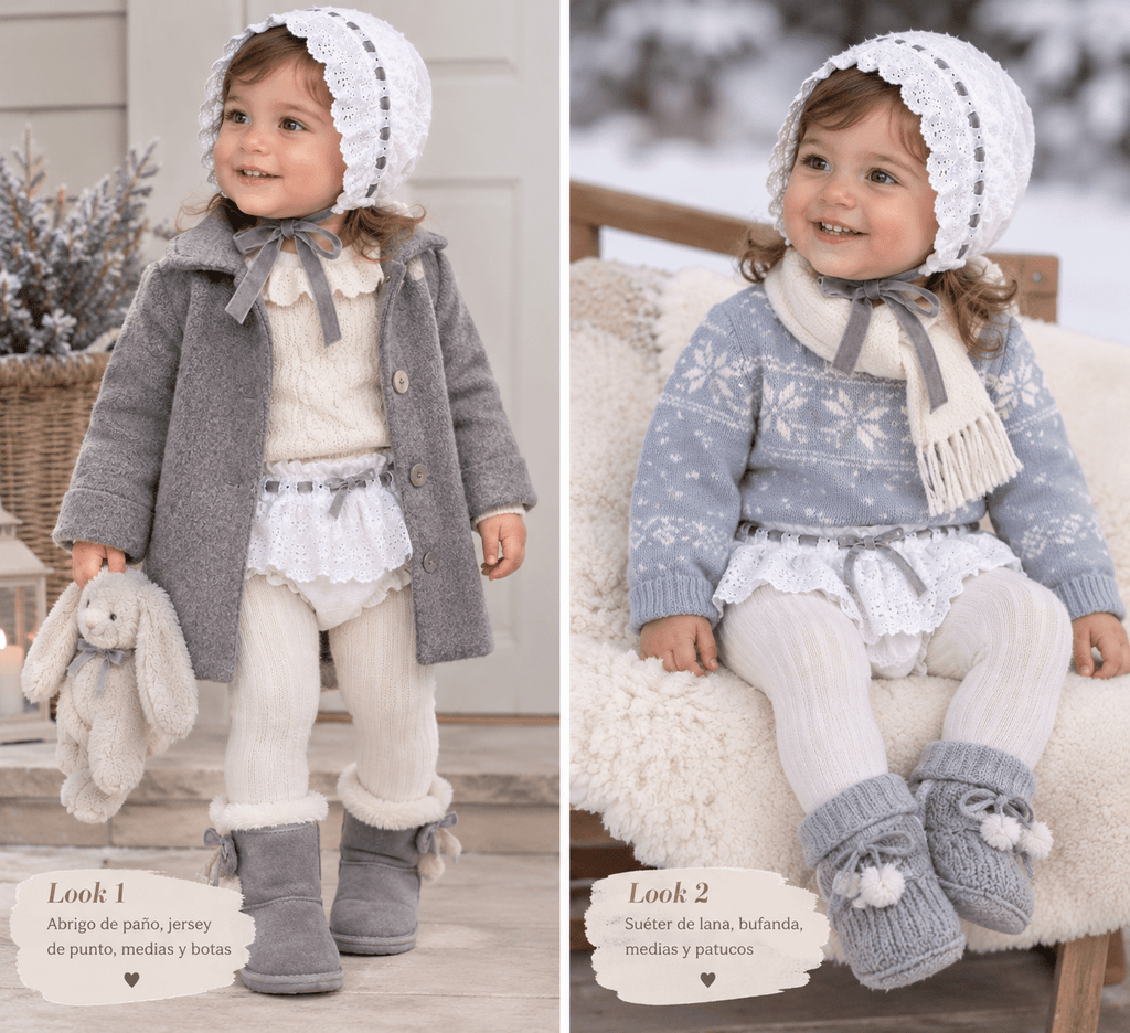 Conjunto cubre y capota gris 24 meses - La Flamencona Accesorios