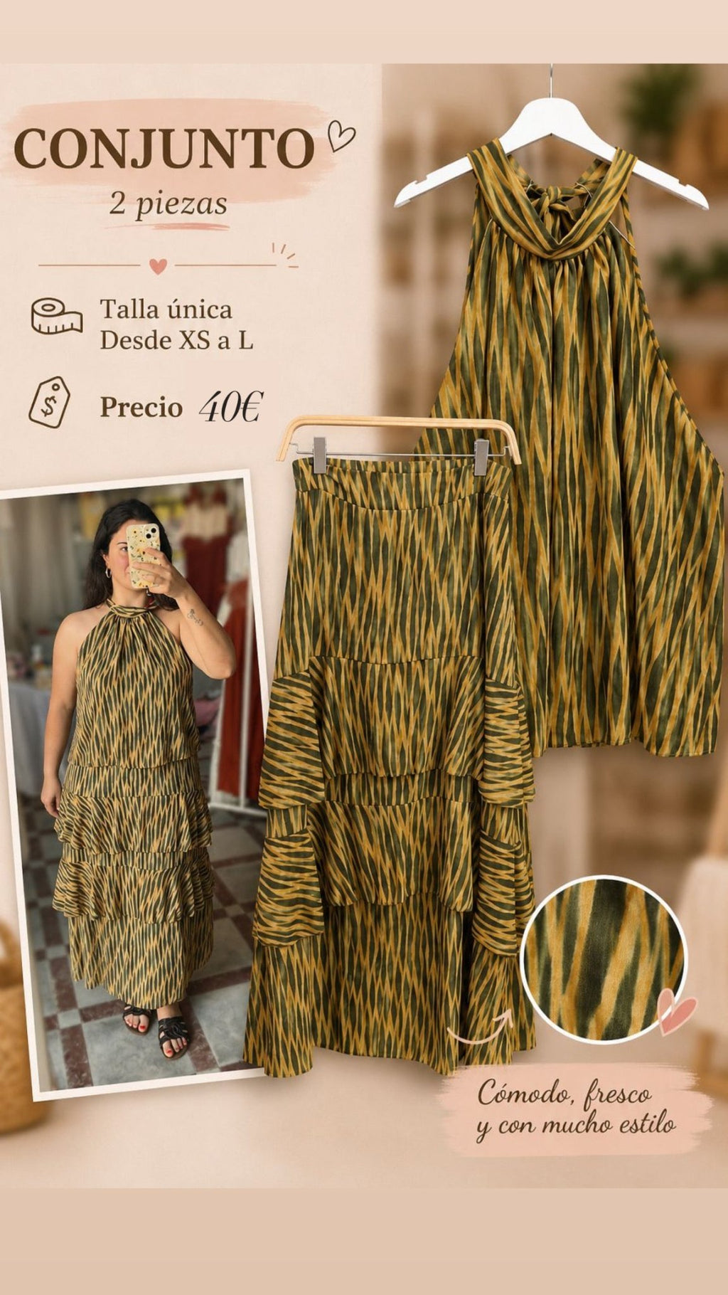Conjunto elegante de mujer talla única XS a L - La Flamencona Accesorios