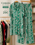 Conjunto estampado verde - La Flamencona Accesorios