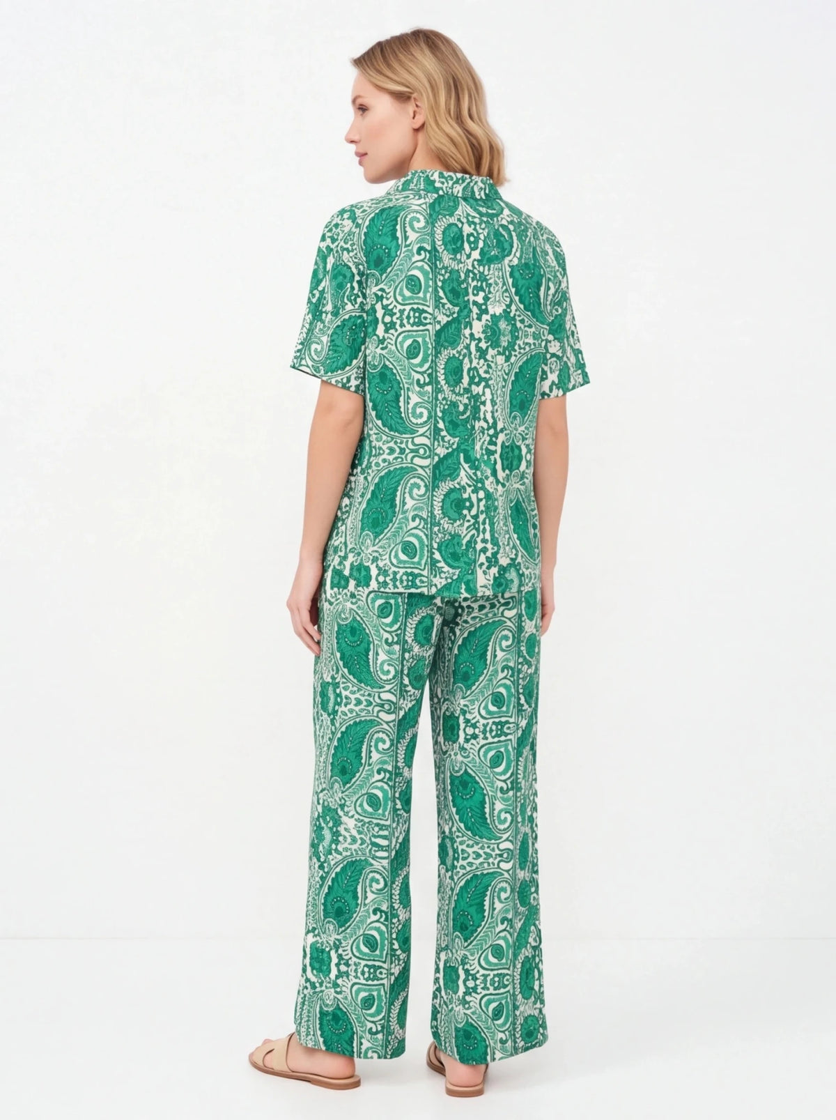 Conjunto estampado verde - La Flamencona Accesorios