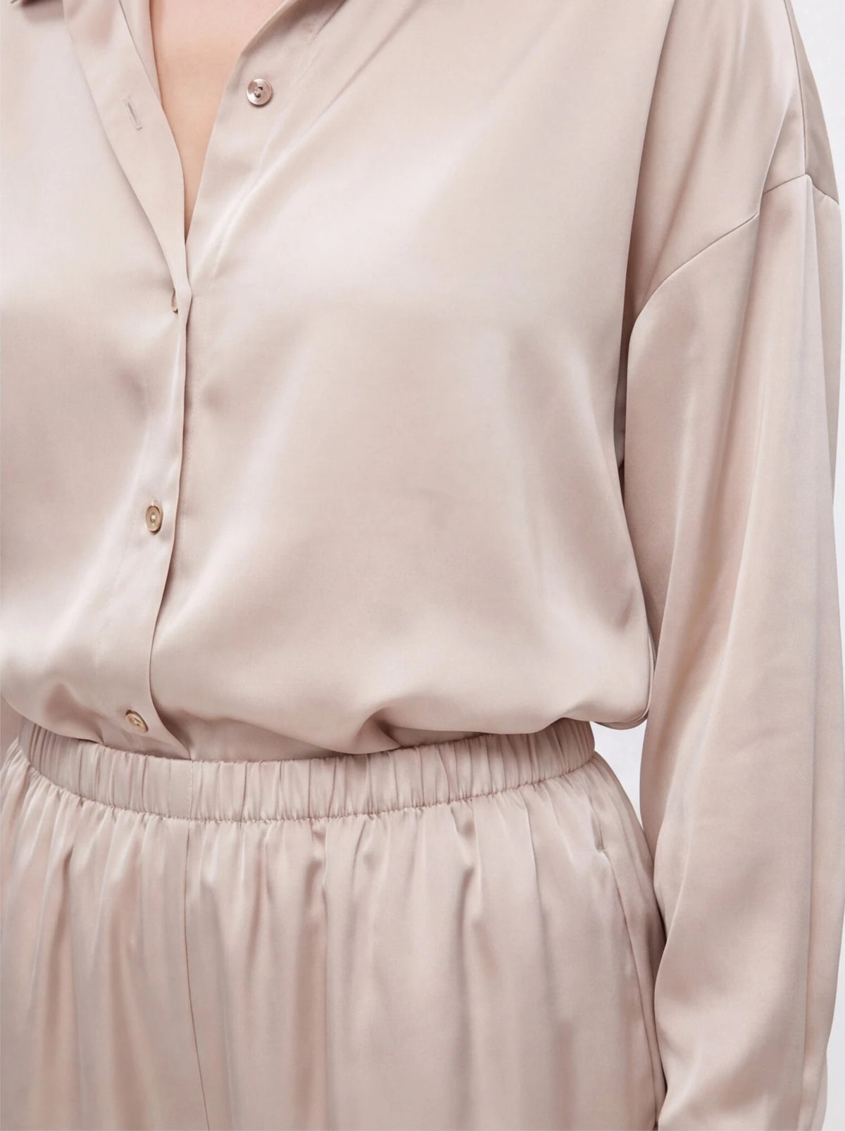 Conjunto satinado beige - La Flamencona Accesorios