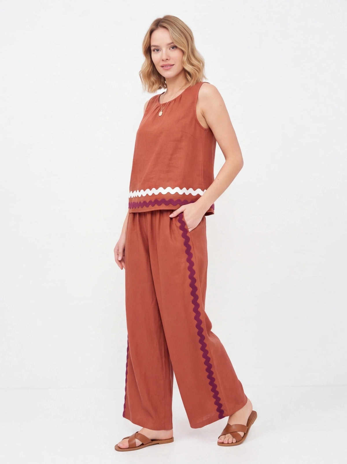 Conjunto unisex terracota sin mangas talla única - La Flamencona Accesorios
