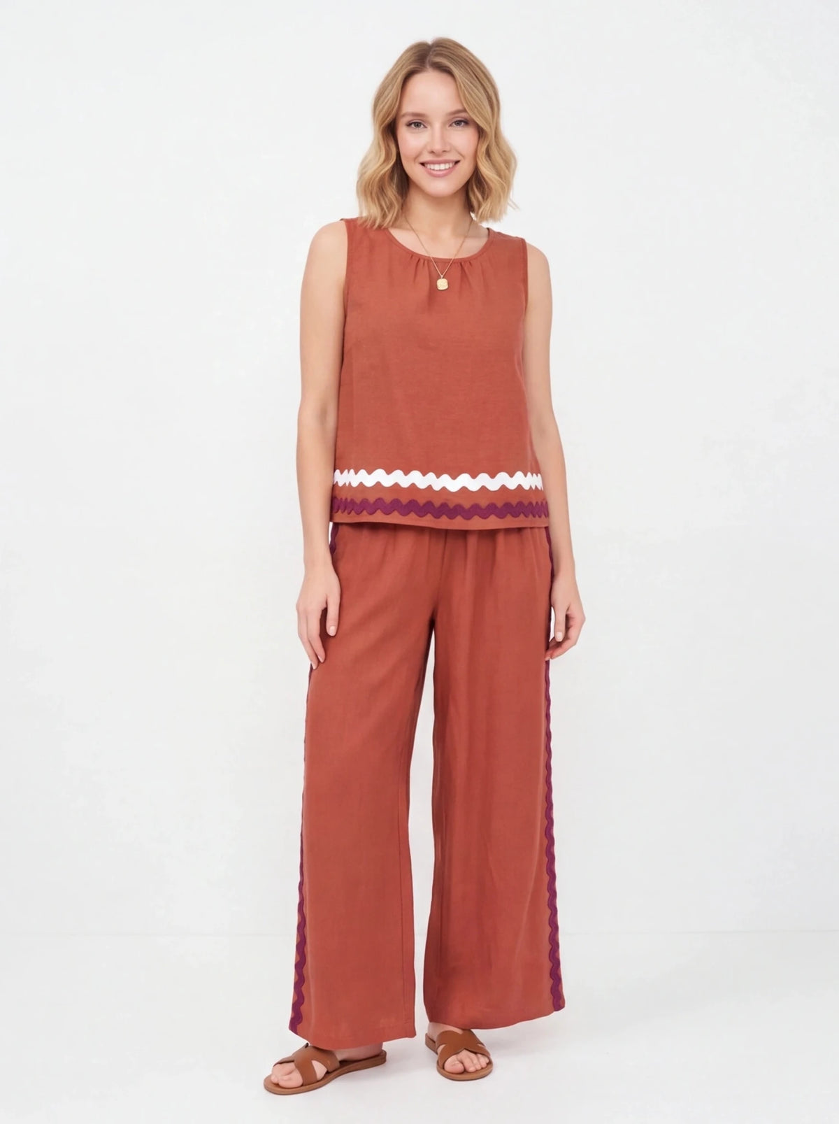 Conjunto unisex terracota sin mangas talla única - La Flamencona Accesorios