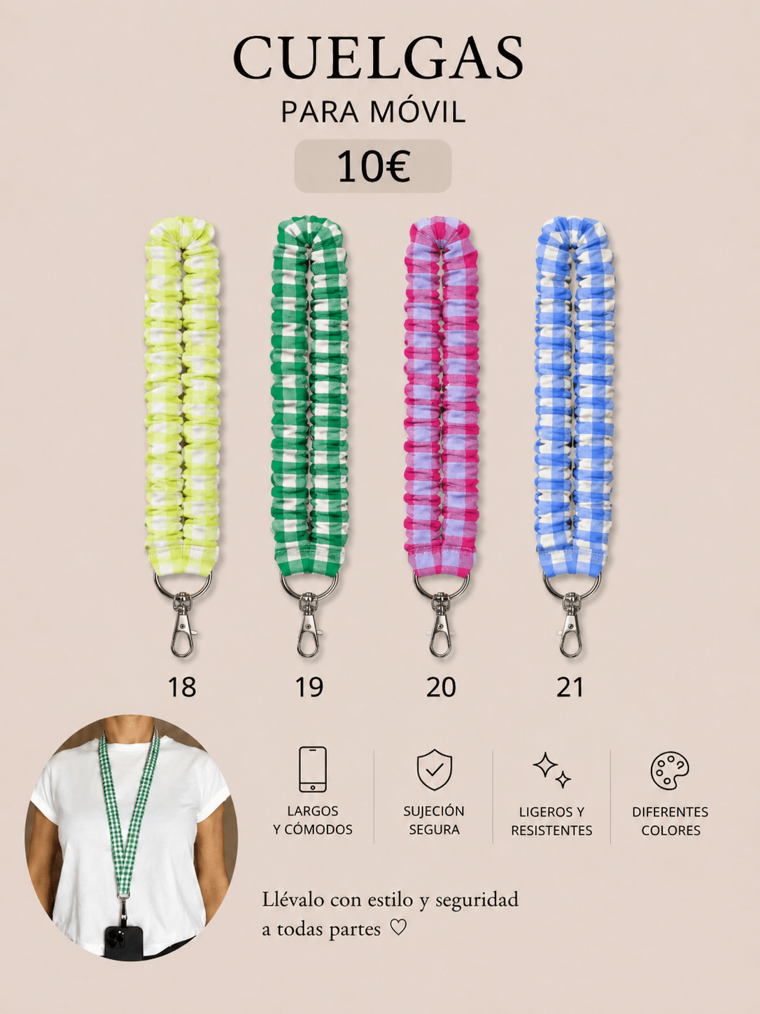 Cuelga vichy fruncido - La Flamencona Accesorios