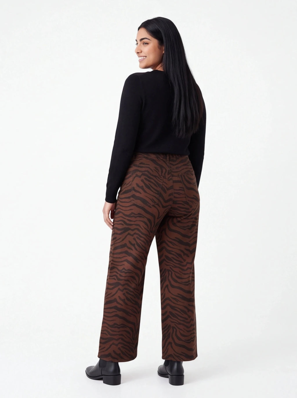 Jeans animal print cebra - La Flamencona Accesorios