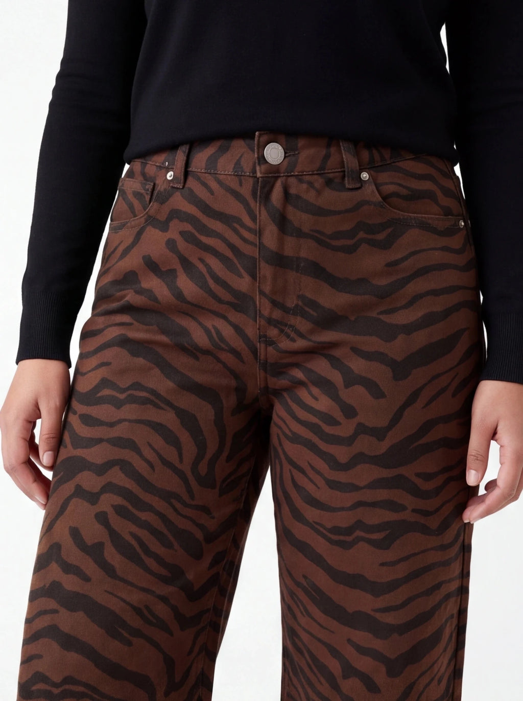 Jeans animal print cebra - La Flamencona Accesorios