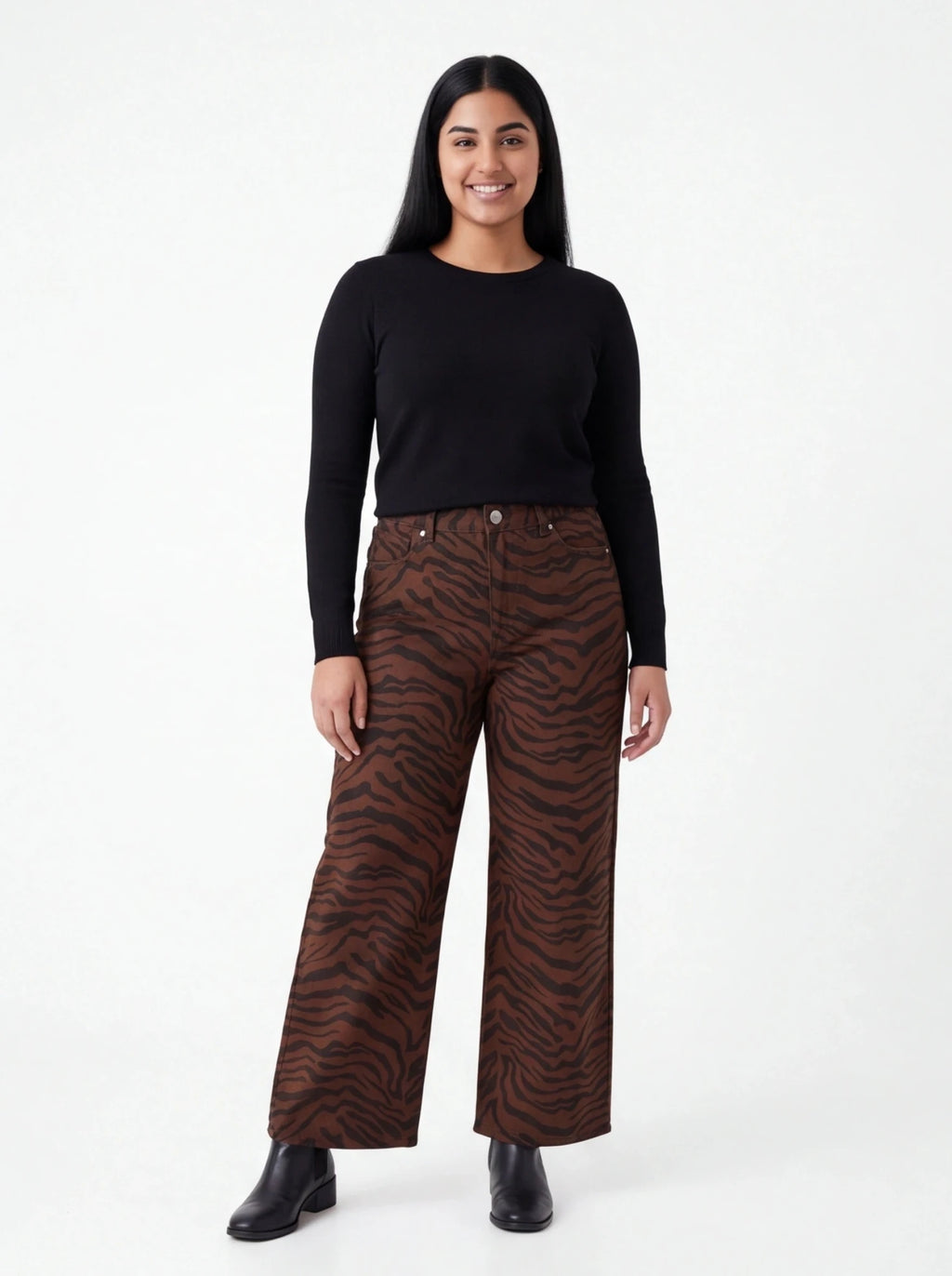 Jeans animal print cebra - La Flamencona Accesorios