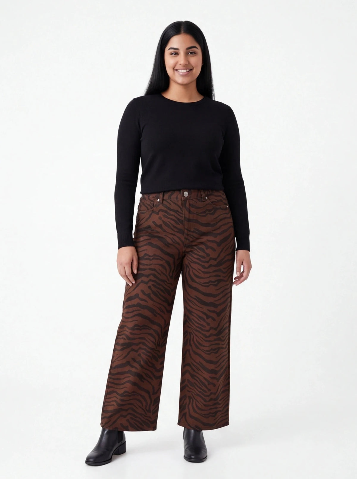 Jeans animal print cebra - La Flamencona Accesorios