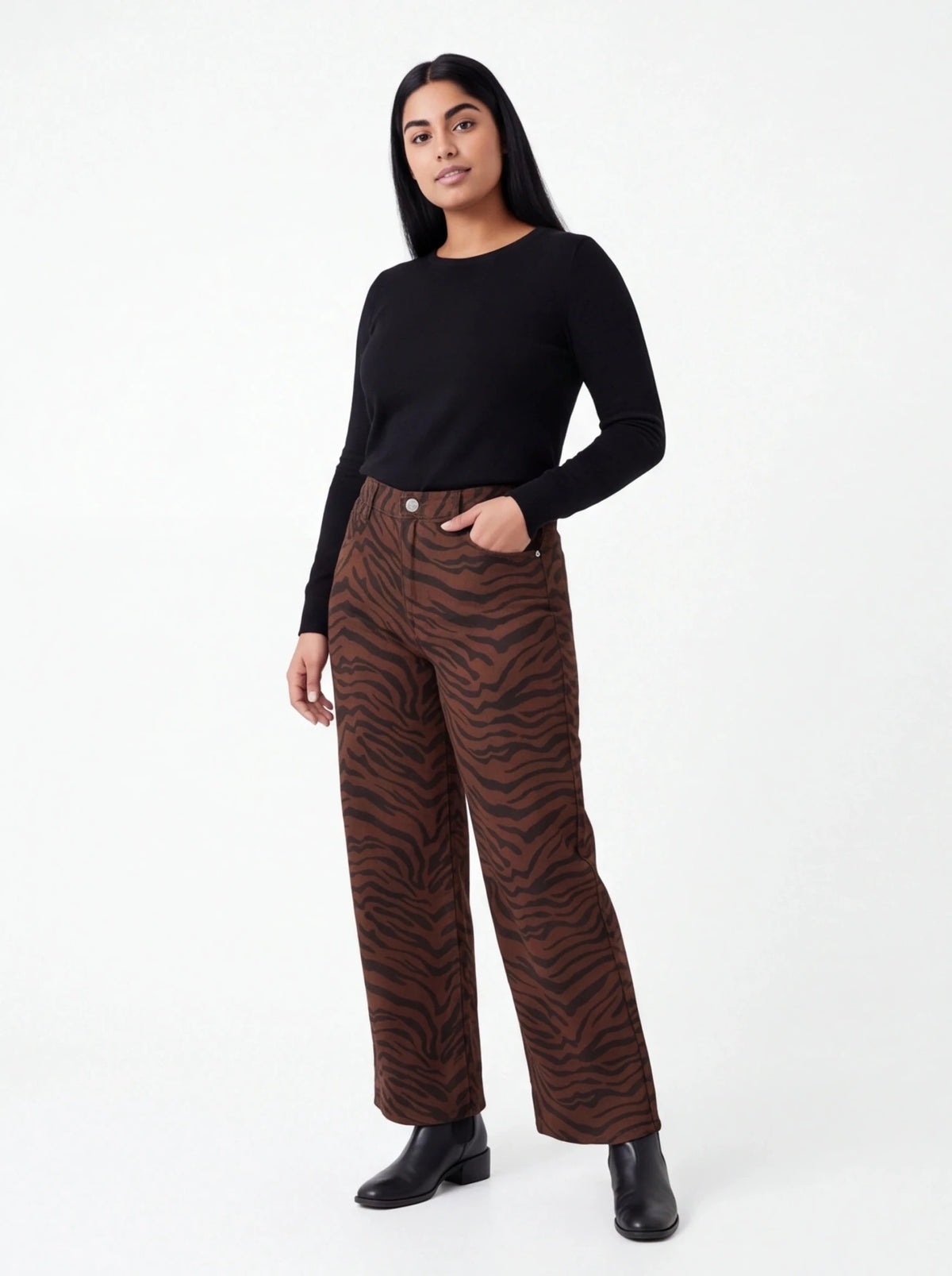 Jeans animal print cebra - La Flamencona Accesorios