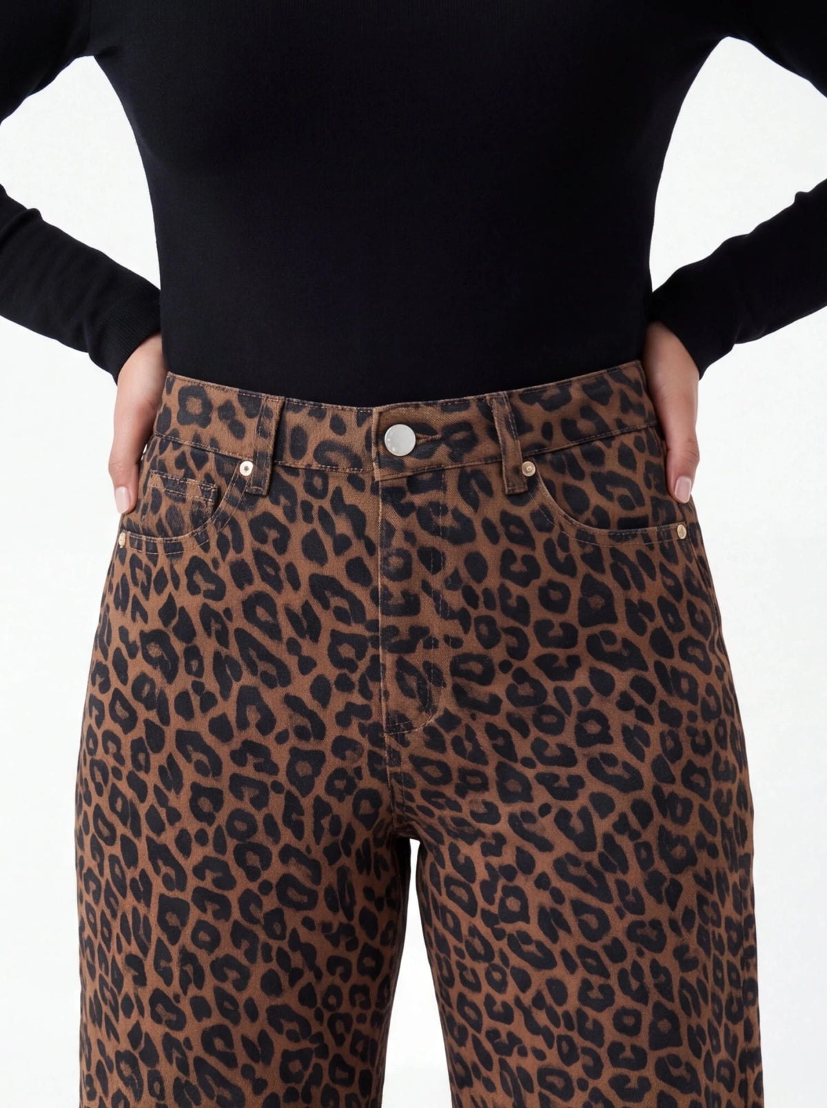 Jeans animal print leopardo - La Flamencona Accesorios