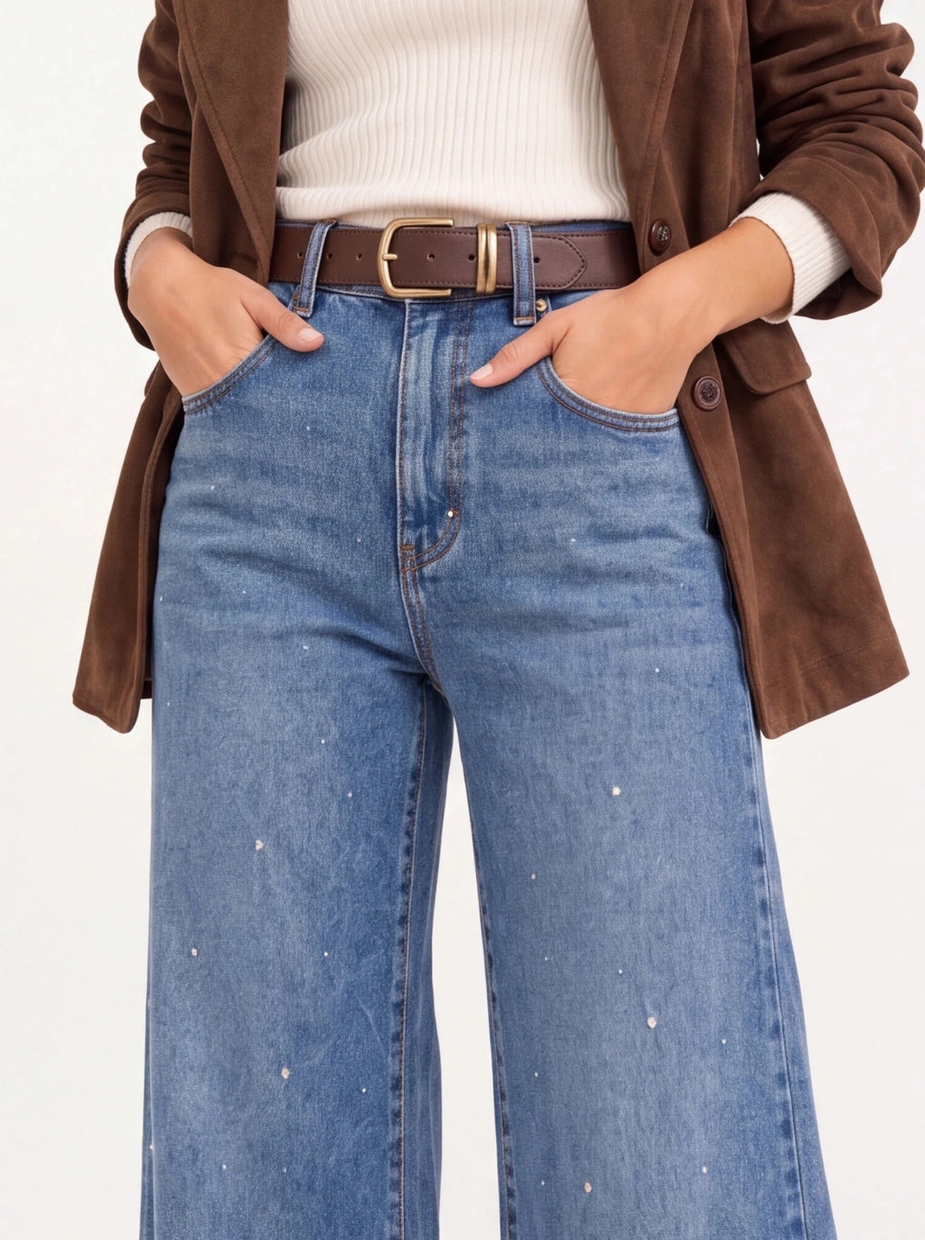 Jeans Wide Leg Bordado - La Flamencona Accesorios