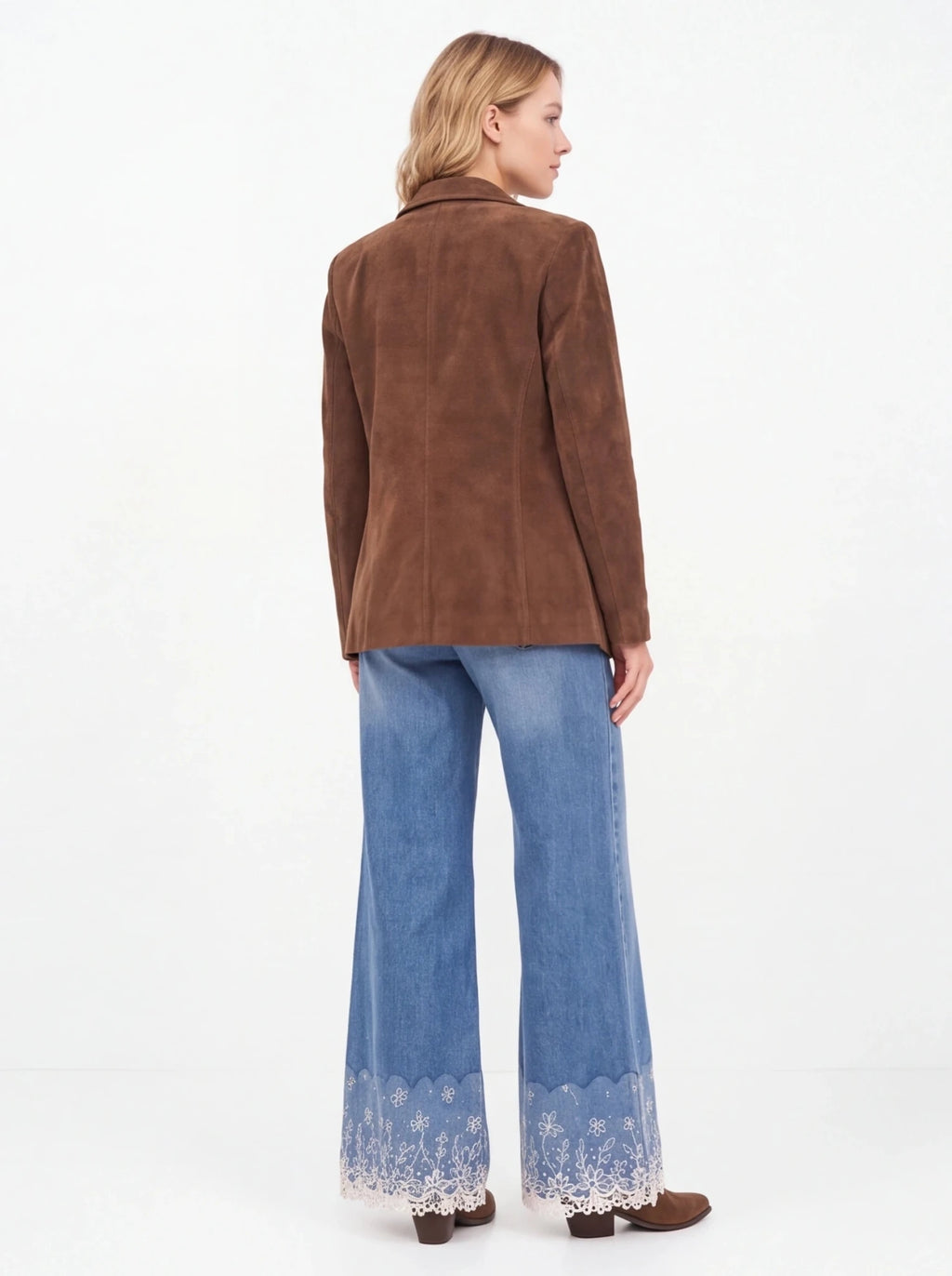 Jeans Wide Leg Bordado - La Flamencona Accesorios