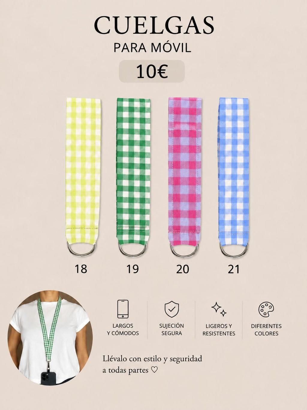 LLAVERO VICHY - La Flamencona Accesorios
