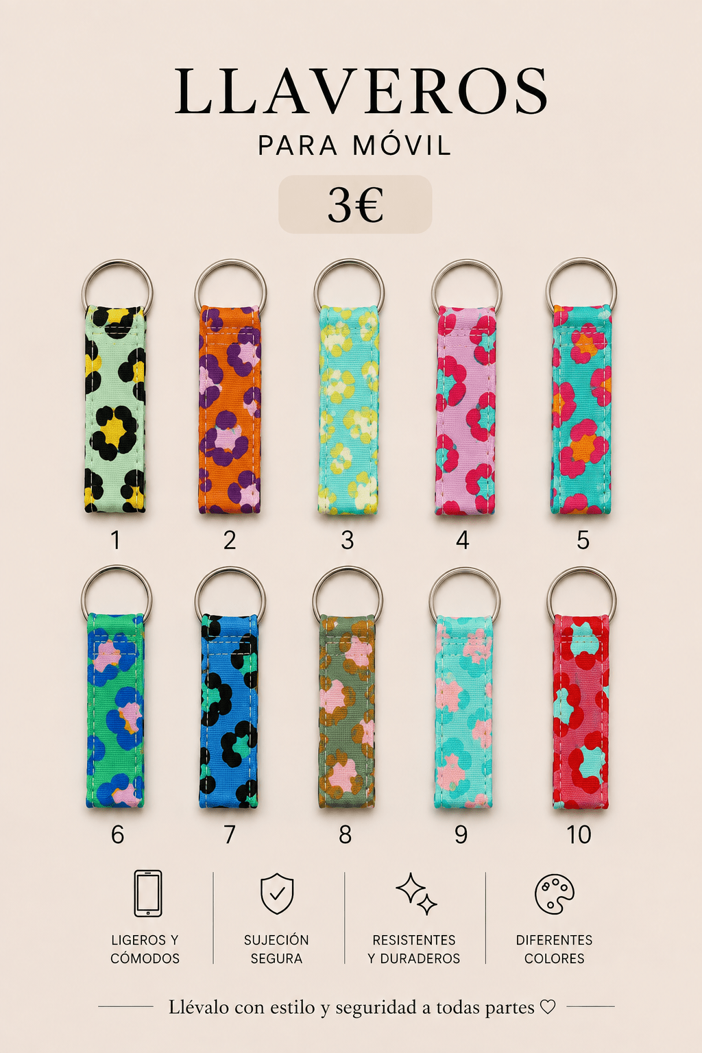 LLAVEROS ANIMAL PRINT - La Flamencona Accesorios