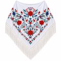 Mantoncillo Blanco Bordado colores - La Flamencona Accesorios